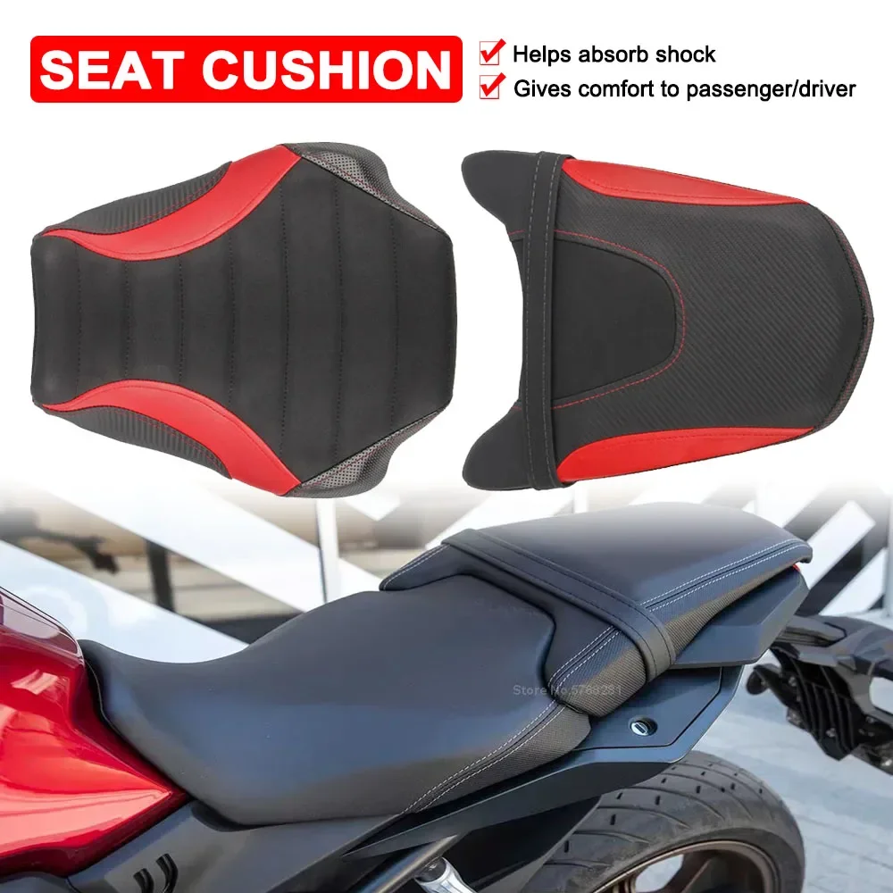 Almofada de assento de motocicleta cb650r cbr650r, para honda cb cbr 650r 2019-2023, motorista dianteiro, passageiro traseiro, assento solo, almofada