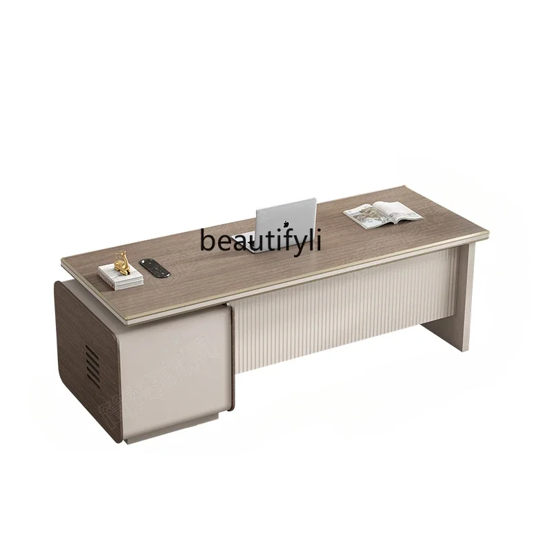 

yj32 Light luxury desk boss table and chair combination simple modern office table