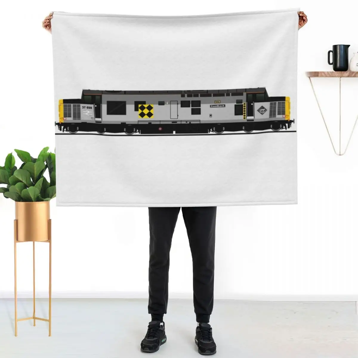 CLASS 37 LOCOMOTIVE Throw Blanket couch cozy soft plush fuzzy picnic outdoor blanket