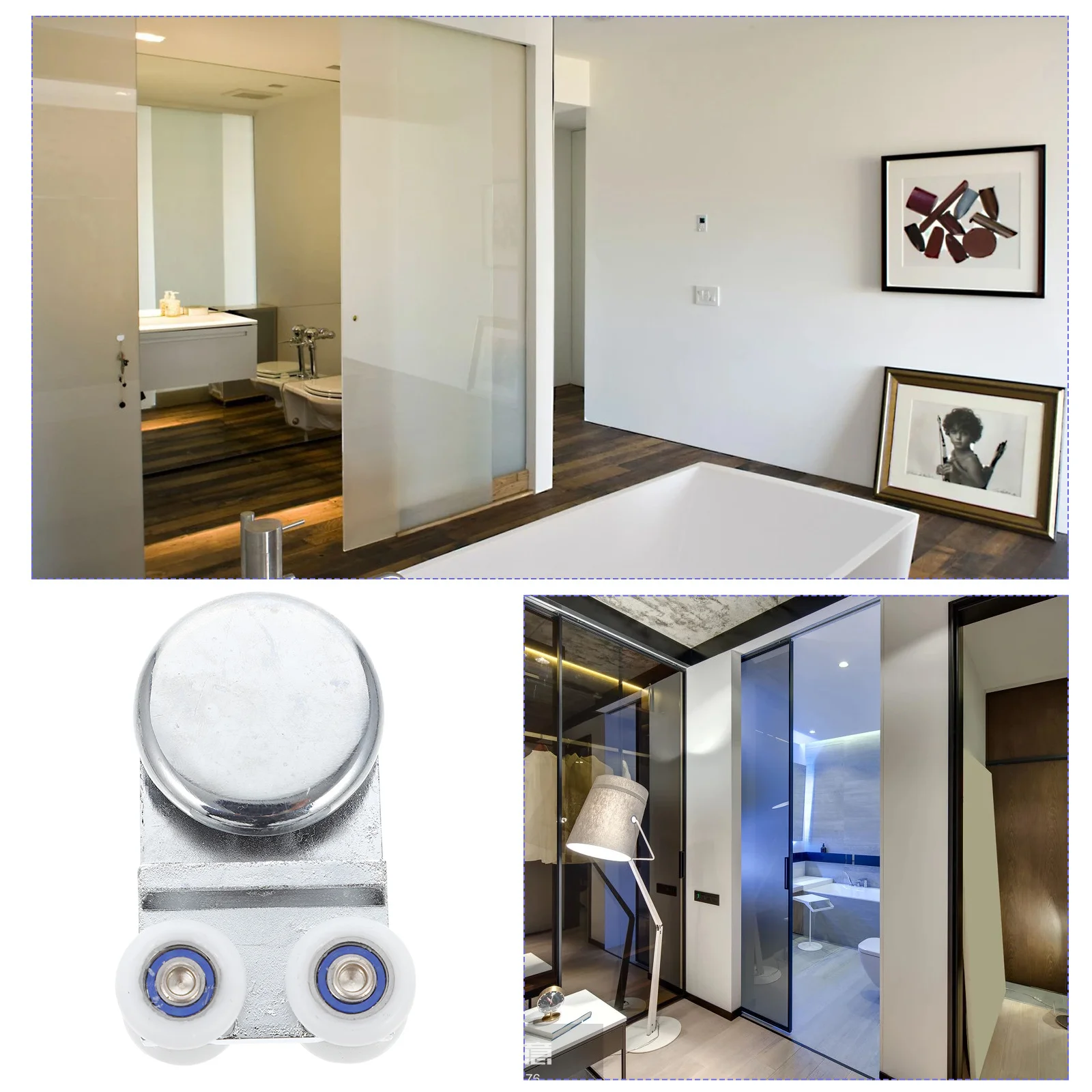 2 قطعة بكرة باب الحمام مادة عالية الجودة السلس المتداول لغرفة الاستحمام الزجاج انزلاق الباب استبدال عجلة عداء #1