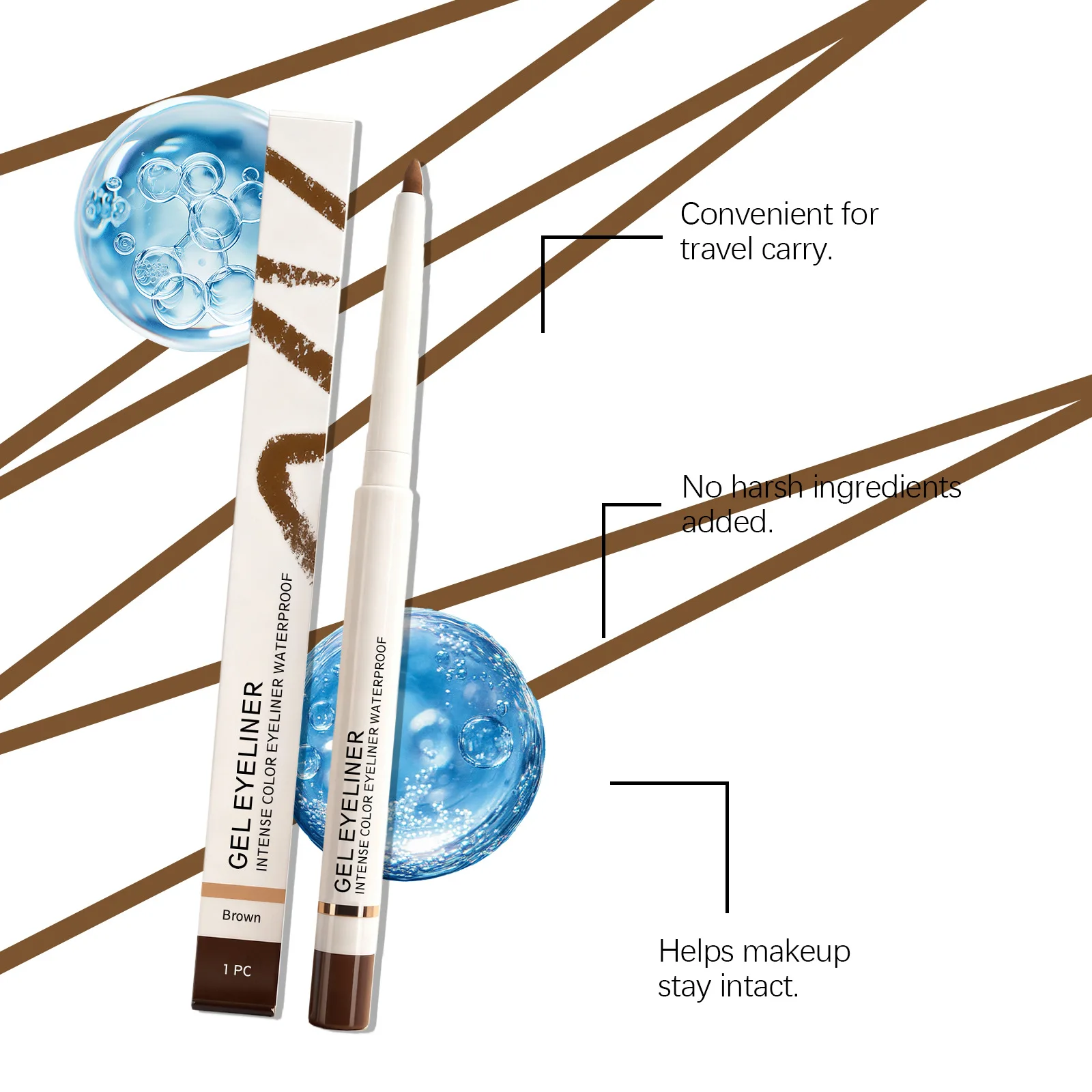 Matte Eyeliner Pencil Lasting Waterproof Matte Texure Smooth Easy Draw Shaping Liner Contour Quick Dry Portable Eye Makeup Pen