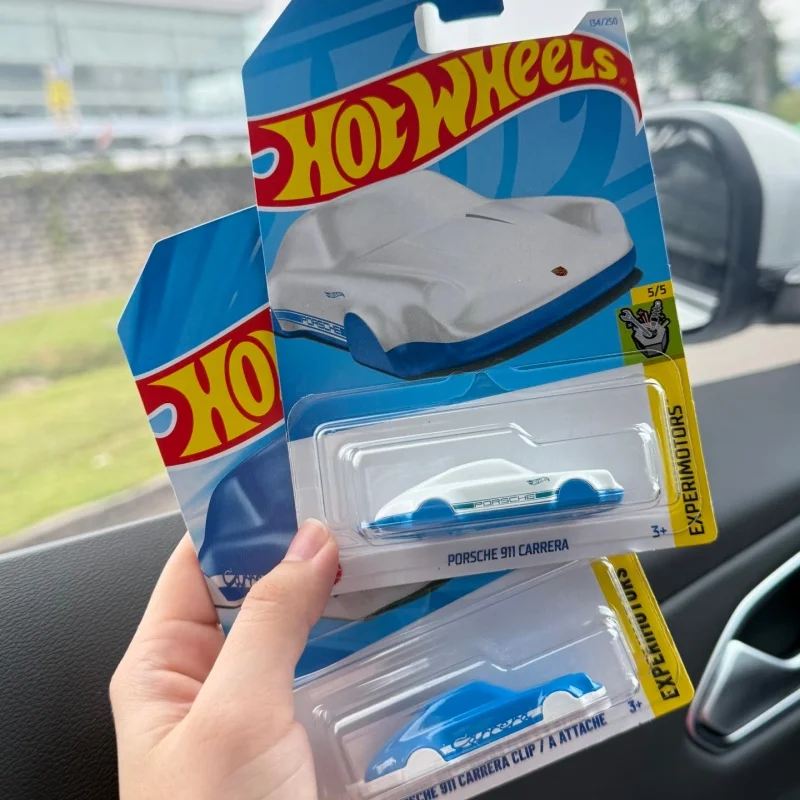 Hot Wheels 134 Porsche 911 Carrera Alloy Metal Keychain White No Wheels Diecast Collectible Ornament For Adult Collectors