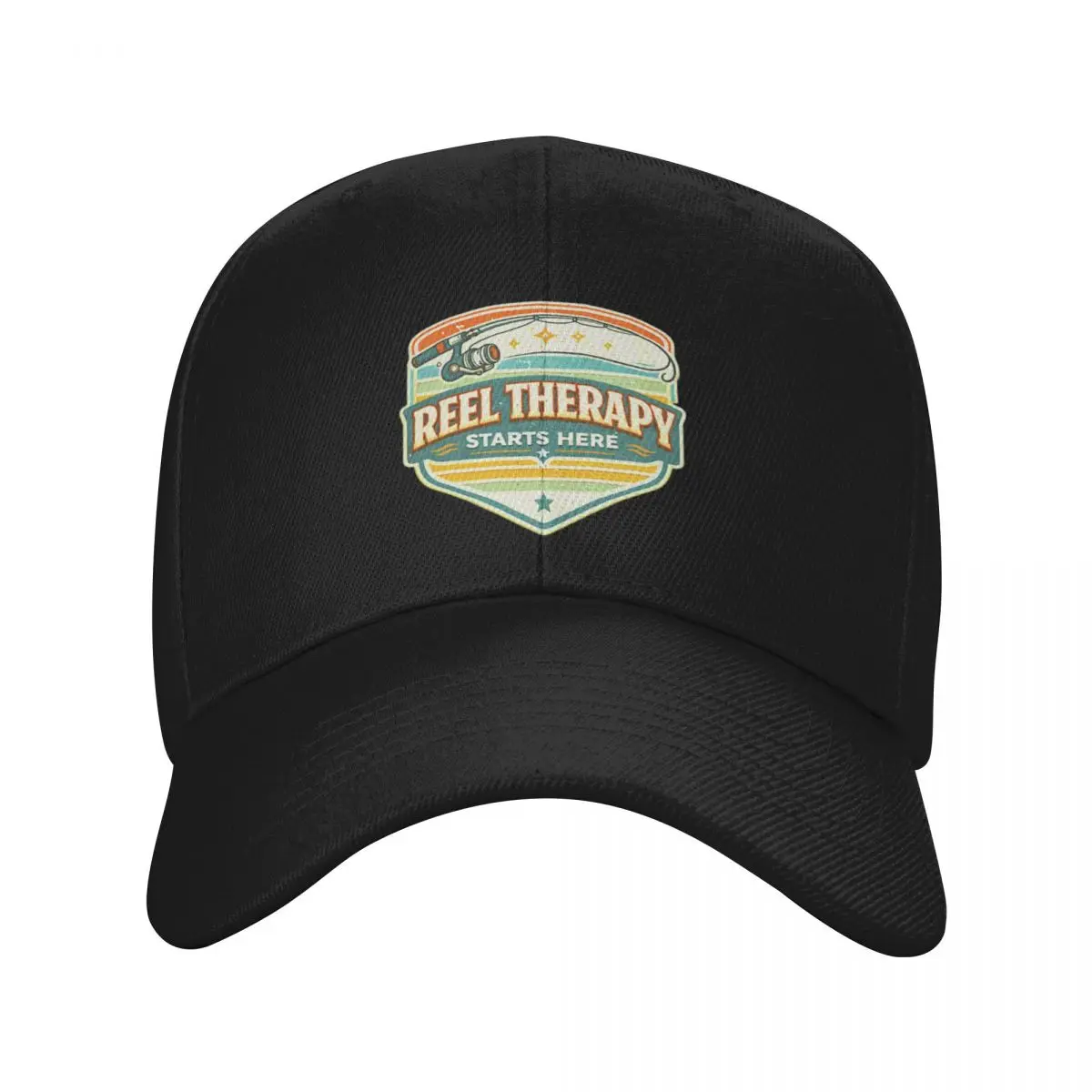 Fashion Reel Therapy Starts Here Vintage Fishing Retro Design baseball cap Unisex Style Trucker Cap