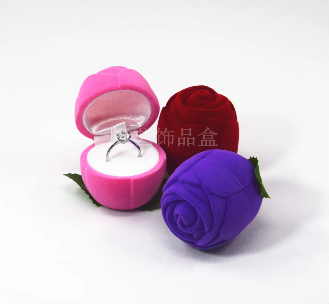 10pcs/lot creative style ring stud earring necklace jewelry storage box mini rose  shape jewelry box