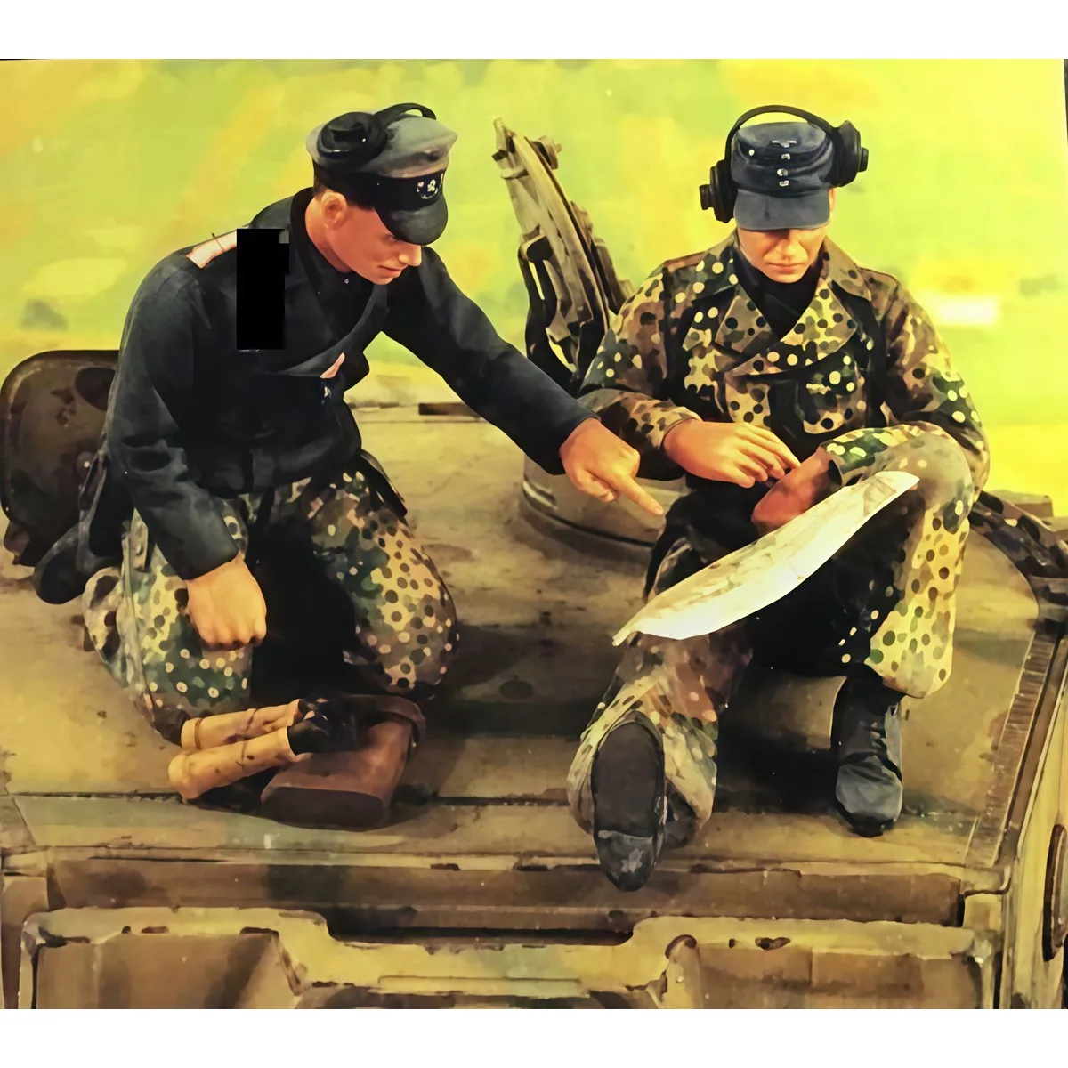 

1/35 resin unpainted model kit, military theme, WWII German tank crew unassembled and unpainted GK, 1422R