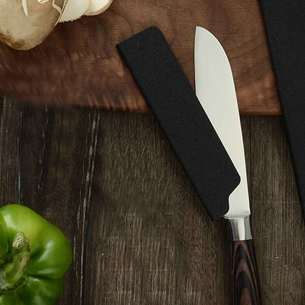 

3pcs Universal Knife Sheathes Flocking Protective Covers Kitchen Knives Travel Outdoor Blade Sleeve Guard Covers Knives Edge