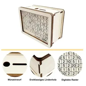 صندوق توفير المال الخشبي بنك تخزين الأموال مع أهداف النقود القابلة لإعادة الاستخدام اليدوية صندوق أصبع علبة تخزين أفضل 8 بنوك أصبع أطفال مبيعات - رقم 4