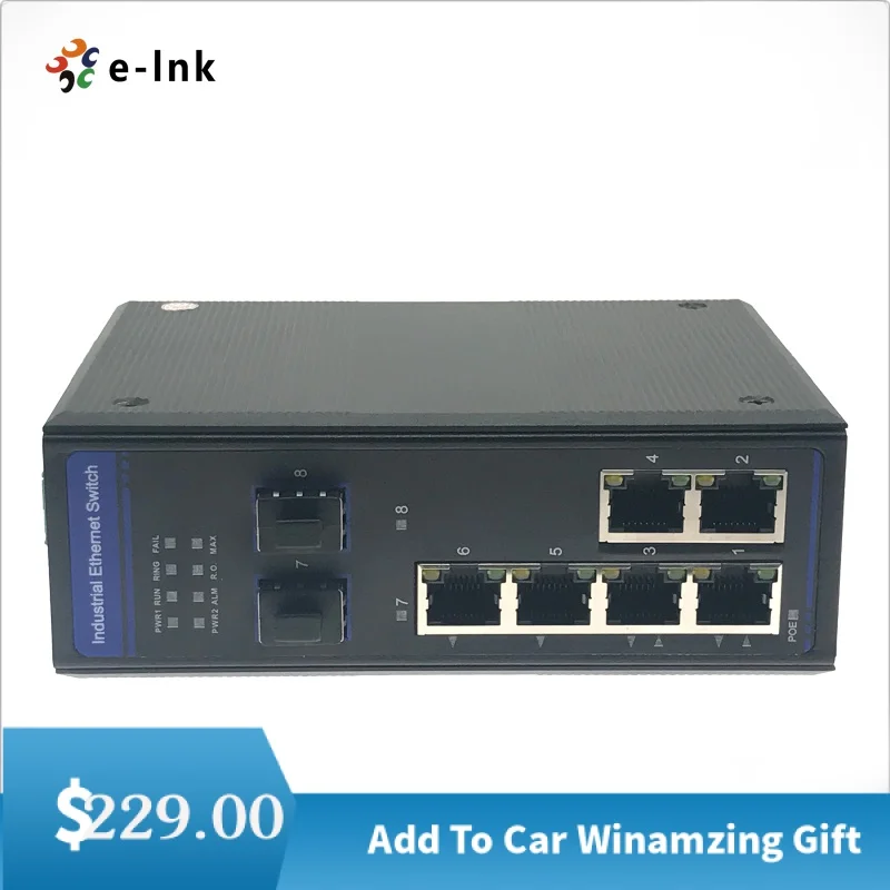 

Industrial Managed 4 Port 10/100/1000Mbps PoE++ Switch 90W Gigabit POE Switch with 2-Port Ethernet + 2-Port 100/1000X SFP