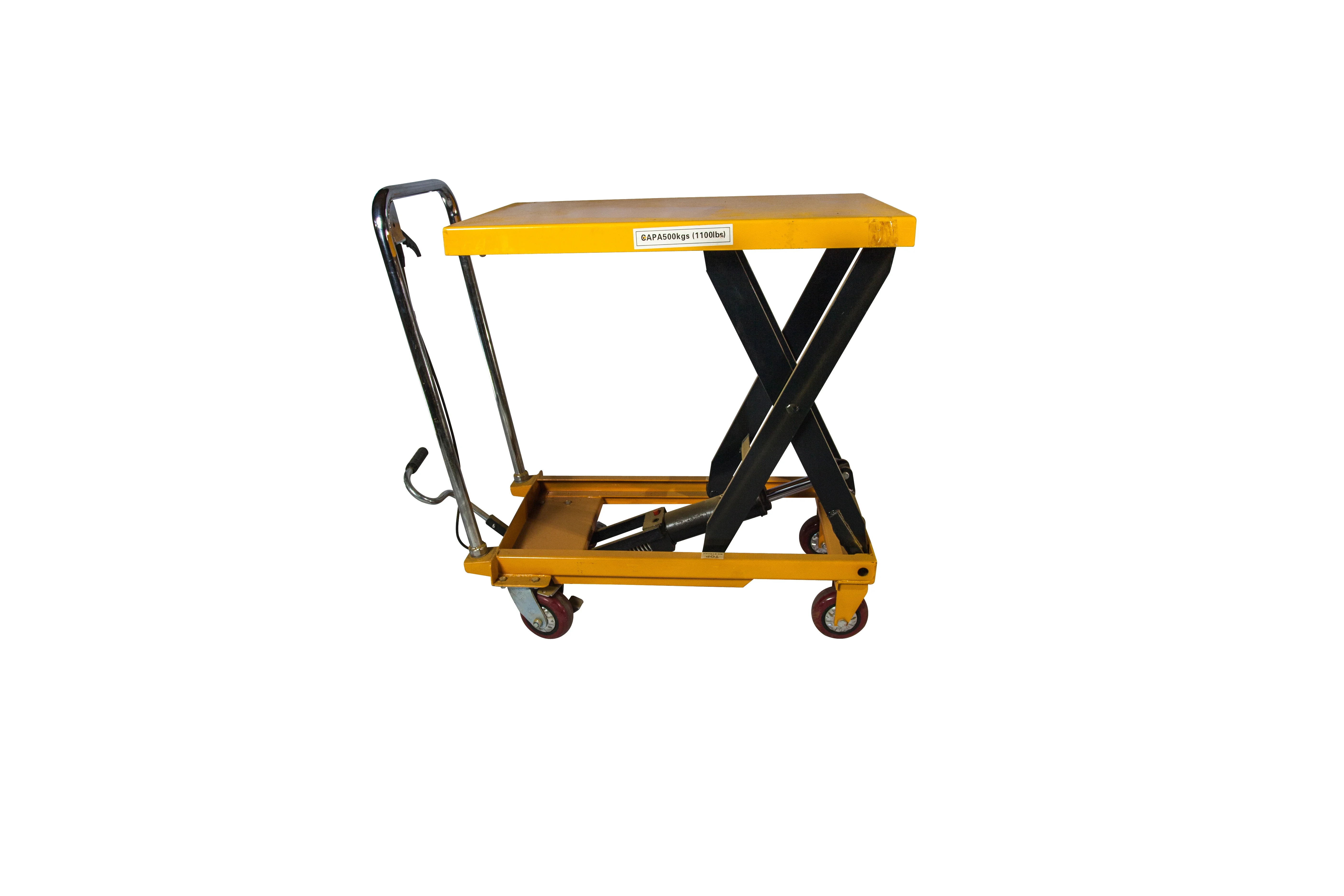 PT500A mobile manual lifting platform car pedal hydraulic platform car electric mold platform handcart