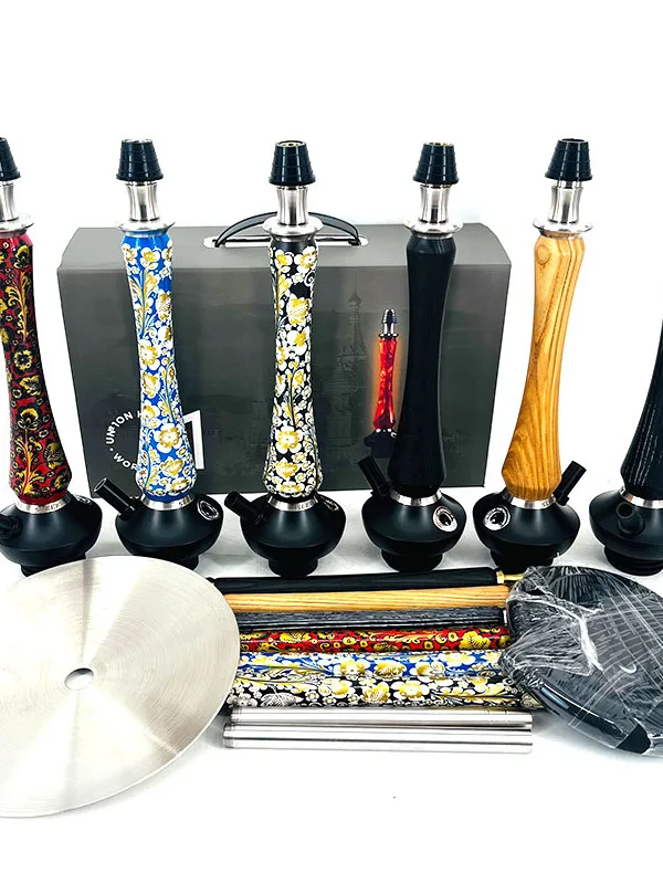 

Арабский деревянный кальянный набор с одной трубкой, высококачественная кальянная трубка в свободном стиле, китайского происхождения, с аксессуарами.