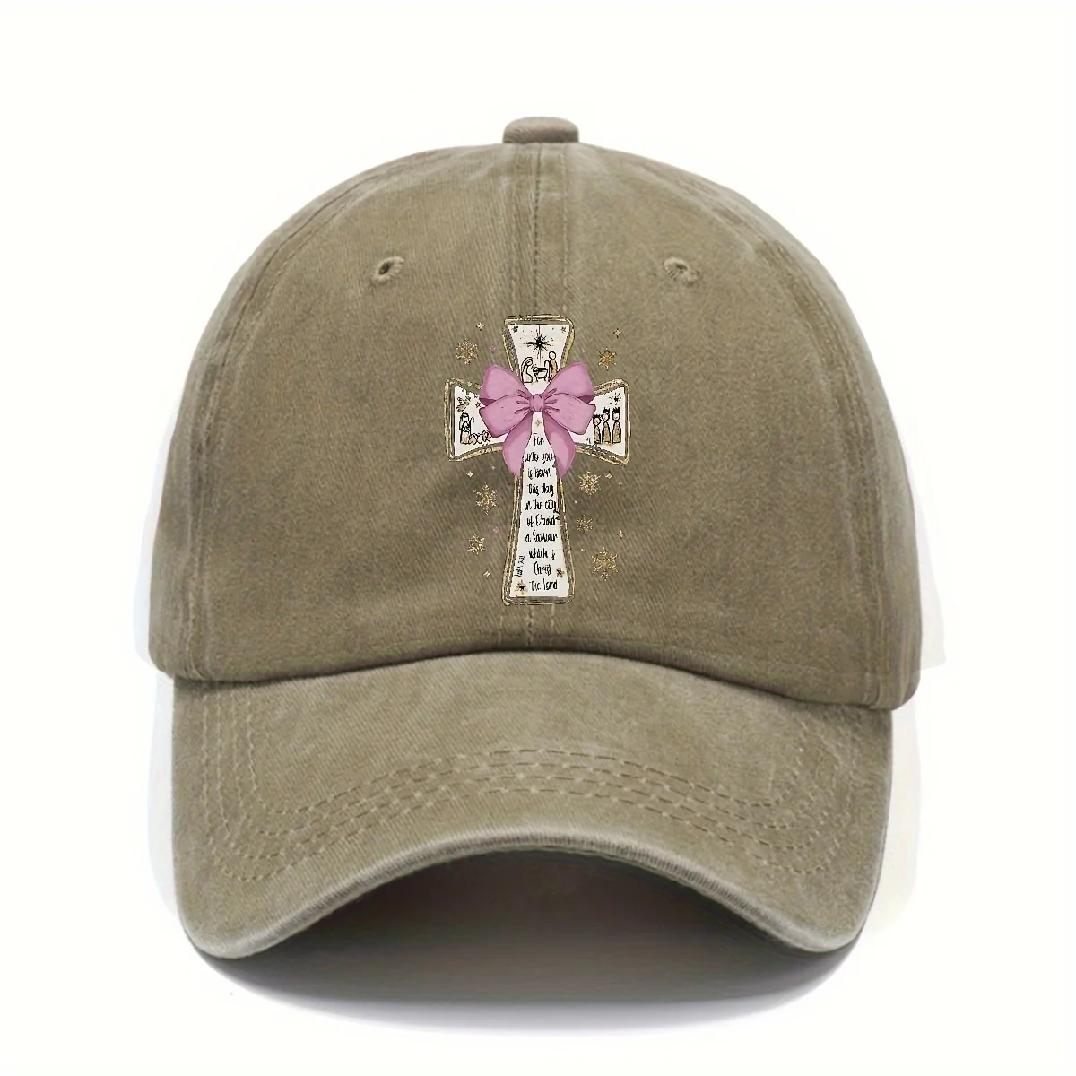 قبعة بيسبول مغسولة برسومات دينية من كريستيان كروس، قبعة قطنية كاجوال للجنسين للاستخدام الخارجي