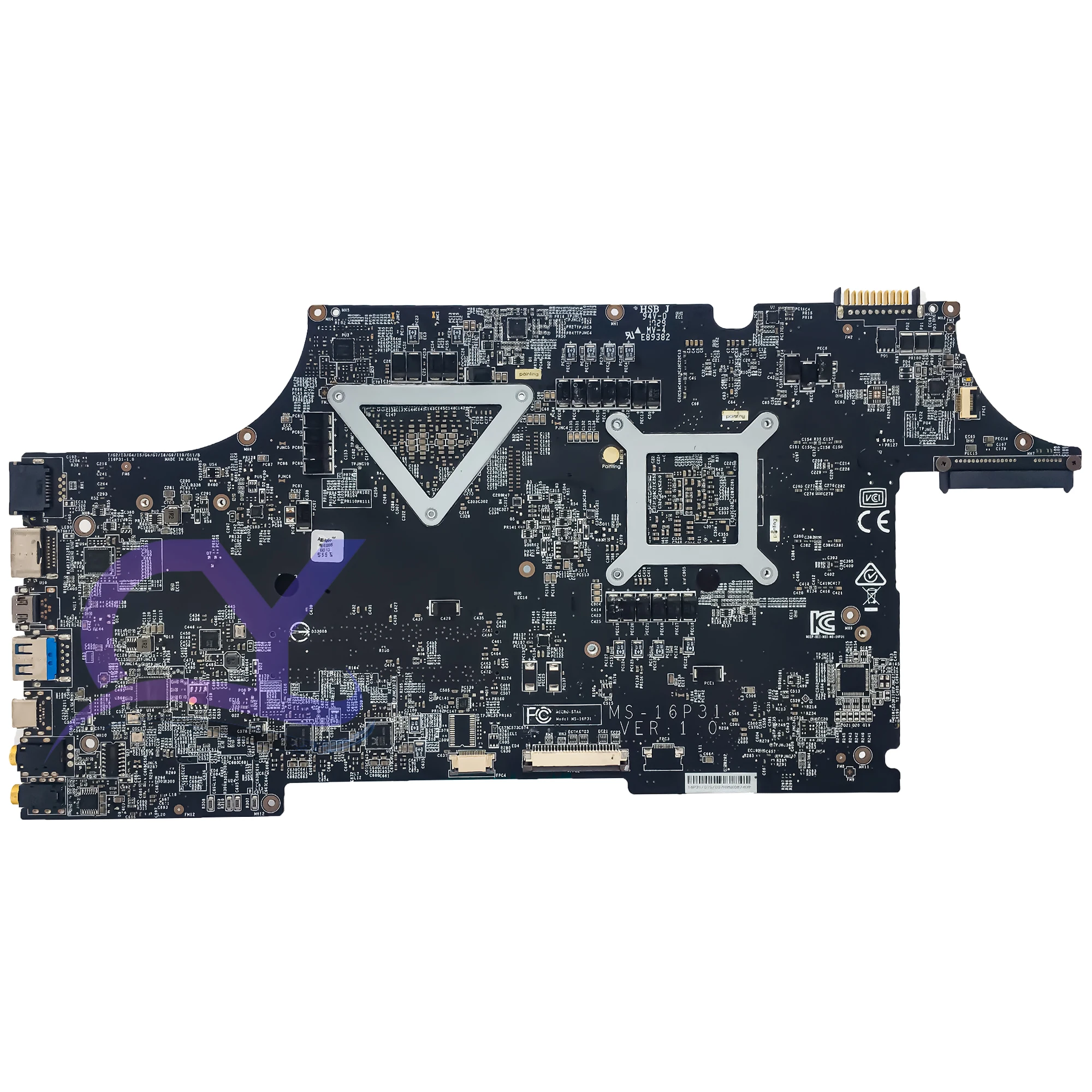 MS-16P31 Mainboard For MSI GE73 GE73VR GE63 GE63V MS-16P3 Laptop Motherboard With i7-7700HQ And GTX1050 Ti GPU 100% Working Well