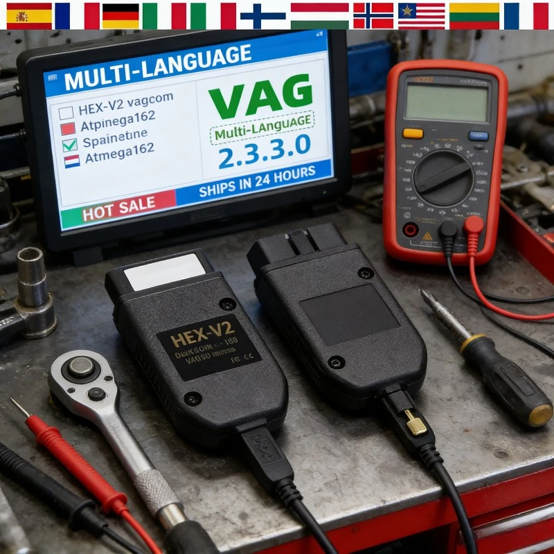 VCDSCAN HEX V2 VCDS VAGCOM Interface mise à jour 23.3.3 pour VW AUDI Skoda Seat outils de diagnostic de voiture multilingue