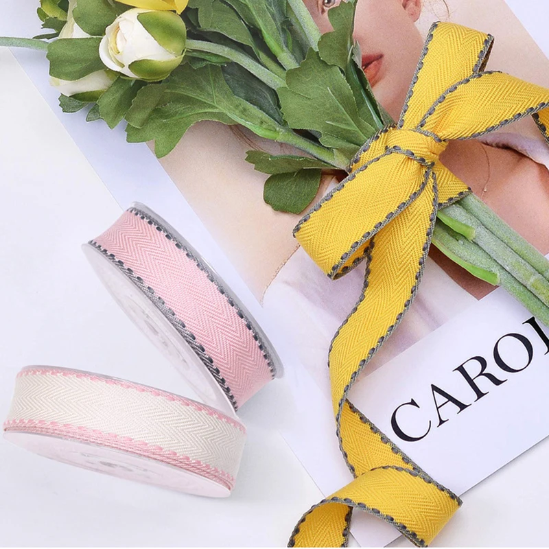 10Y Double Twill Stitch Ribbon Herringbone Webbing Strapping  Polyester Fabric Ribbon Seam Binding Gift Wrapping Home Decoration