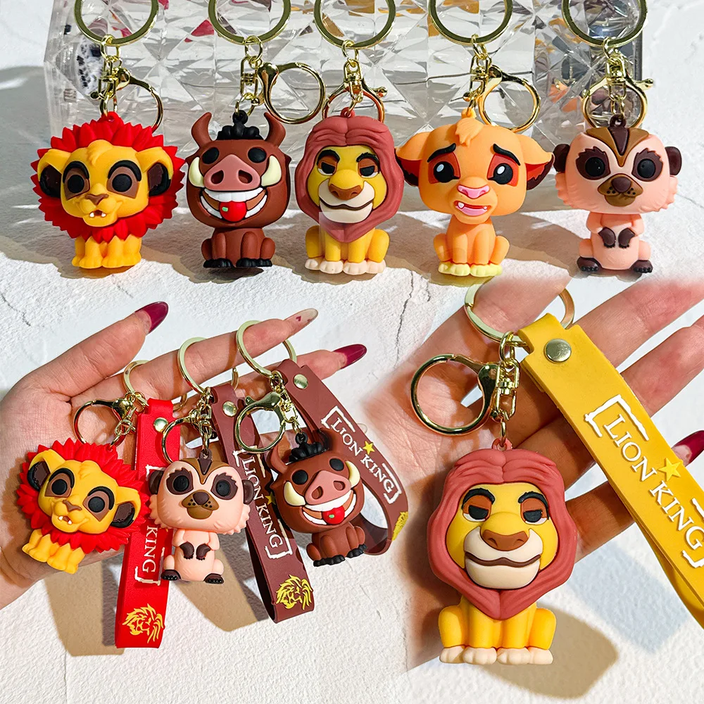 Porte-clés pendentif le roi Lion en Silicone, étui pour écouteurs Simba pour filles, ornements de