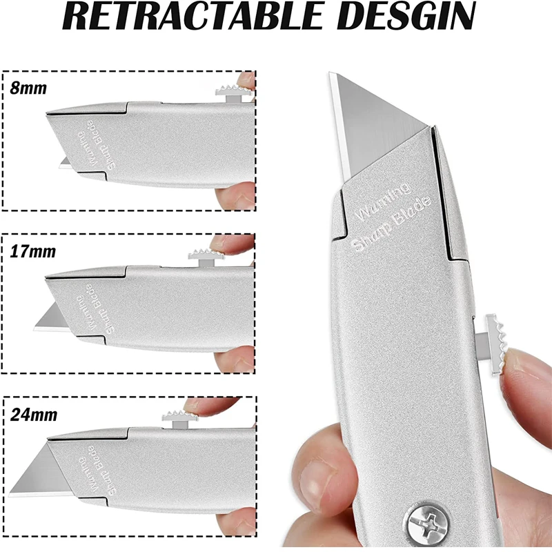 Imagem -03 - Deli-prático Cortador de Facas com Função de Travamento Automático Durável e Resistente Lâmina Liga de Alumínio Shell Couteau Sk5