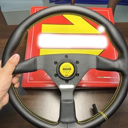 MOMO Veloce Racing V1 350mm 14' Genuine Leather Sport Steering Wheel yellow butt