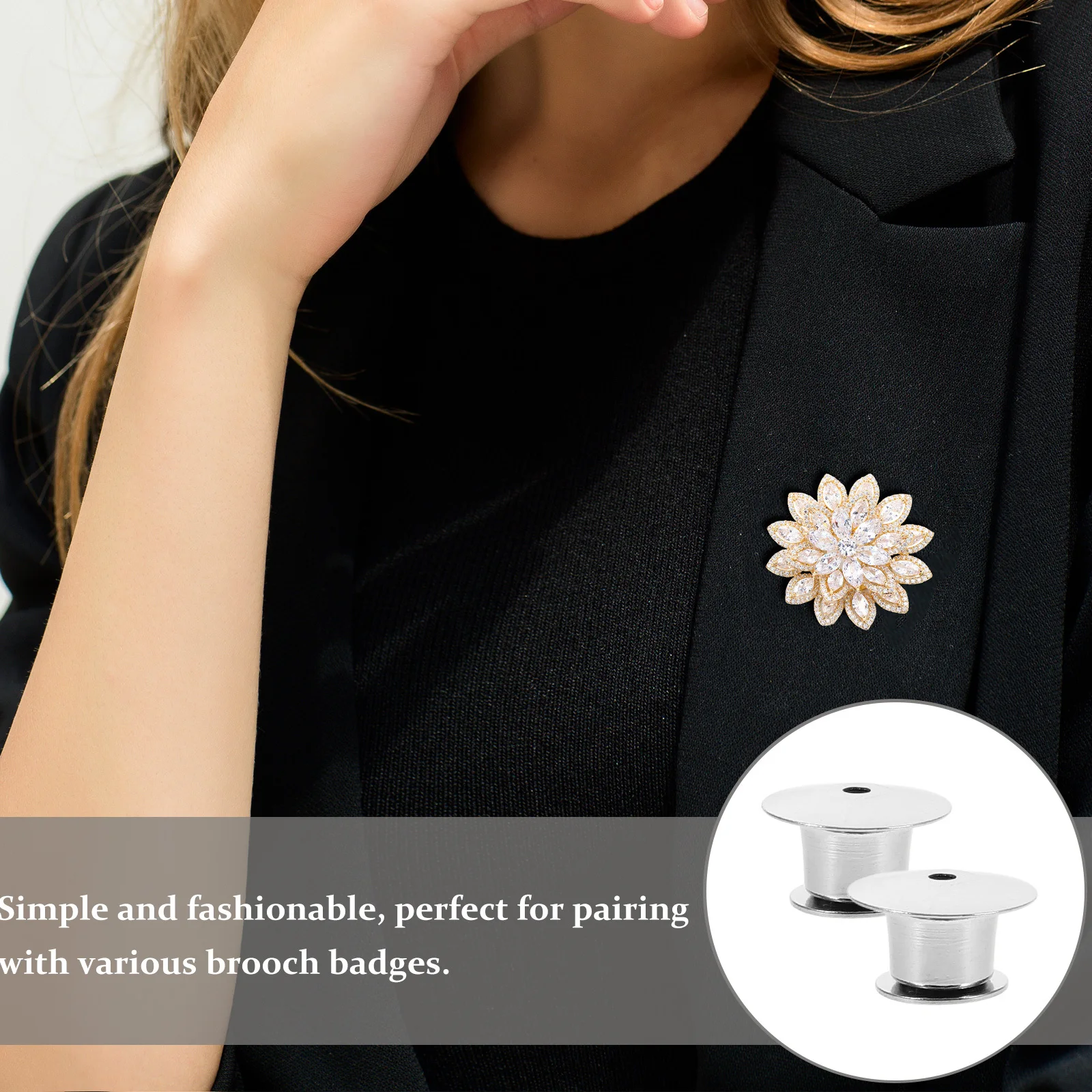 

30Pcs Replaceable Pin Backs Locking Pin Clasps Compact Design for Badges Name Tags Display Books Lanyards Vests DIY Accessories