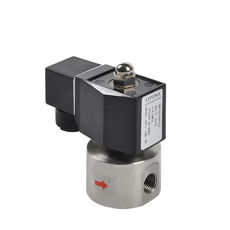 COVNA Solenoid Valve Supplier Stainless Steel 12v dc High Pressure 100 bar 450 bar Solenoid Valve