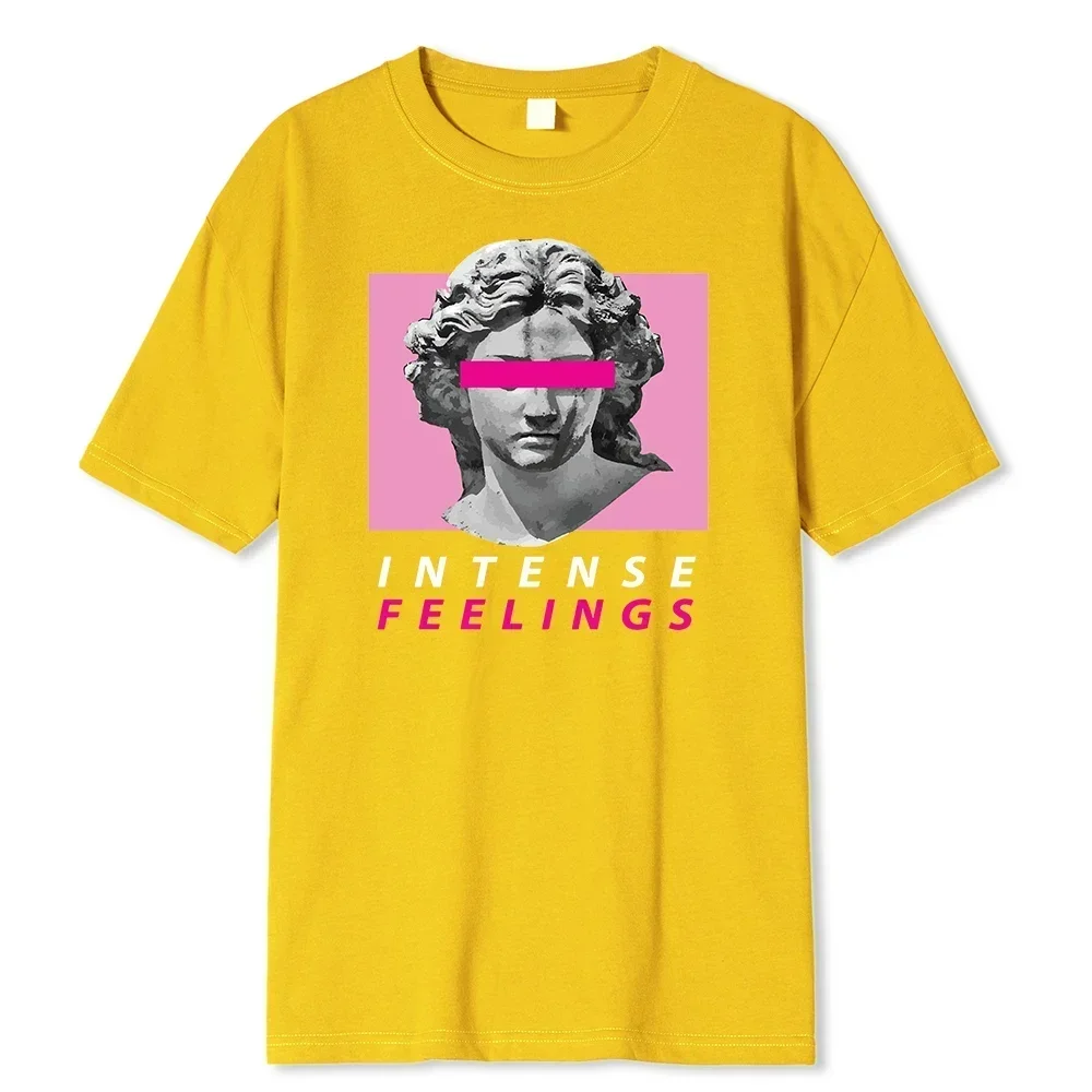 Intense Feelings Funny Hot Sale T-Shirts Men Fashion Soft Clothing Summer Breathable Tee Clothing Hip Hop Personality Tshirt