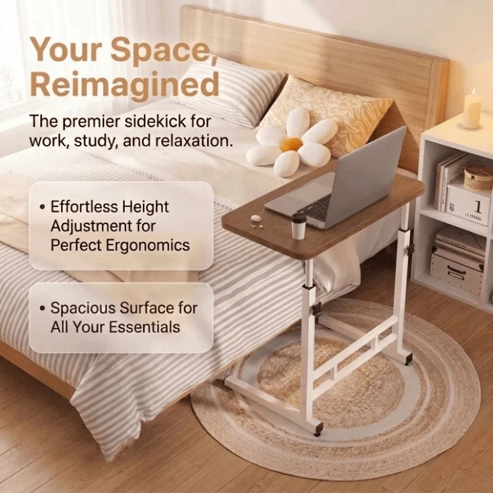 Simple Adjustable Lifting Table Sturdy Portable Bedside Table Multi-Functional Space-Saving Side Table Dormitory