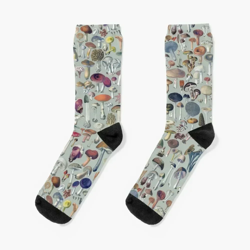 

Vintage mushrooms pattern - dusty green Socks funny gift anti slip football ankle hiphop Luxury Woman Socks Men's