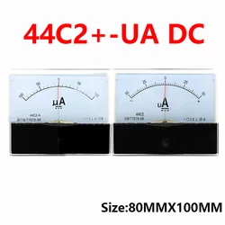 44 c2 DC μA 50UA 100UA 200UA 300UA 500UA Panel analogowy ze wskaźnikiem DC amperomierz 44C2-A mechaniczne bieguny pomiarowe i ujemne