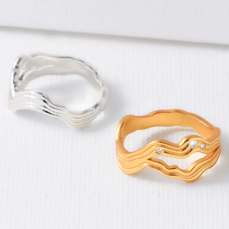 Withered Irregular Metal Ring, European And American Fashion, Simple Layering Ring, Index Finger Ring Jewelry Rings Women's
