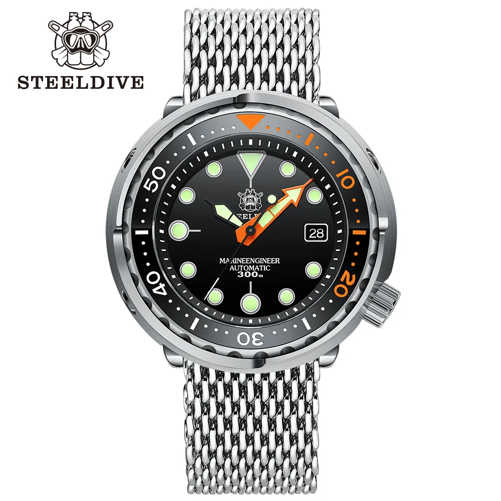 

Классические часы STEELDIVE SD1975C Tuna, швейцарские Супер Светящиеся керамические водонепроницаемые часы с корпусом 30 бар NH35, модные наручные часы для дайвинга