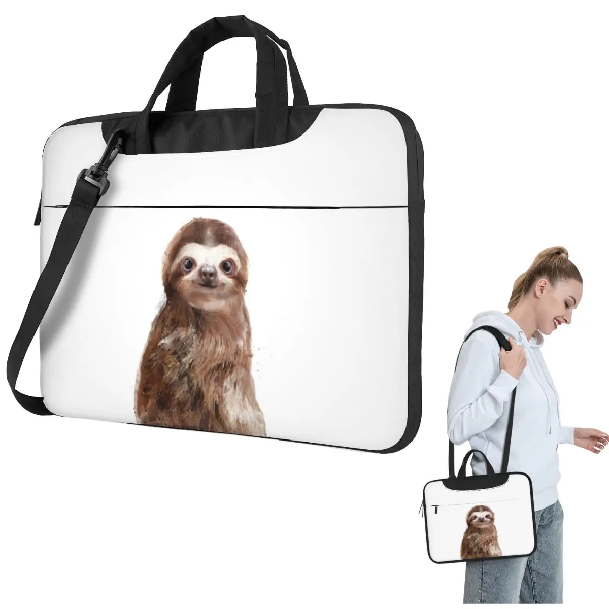

Сумка для ноутбука Little Sloth через плечо, сумка для компьютера, устойчивая защитная сумка для ноутбука Macbook Pro