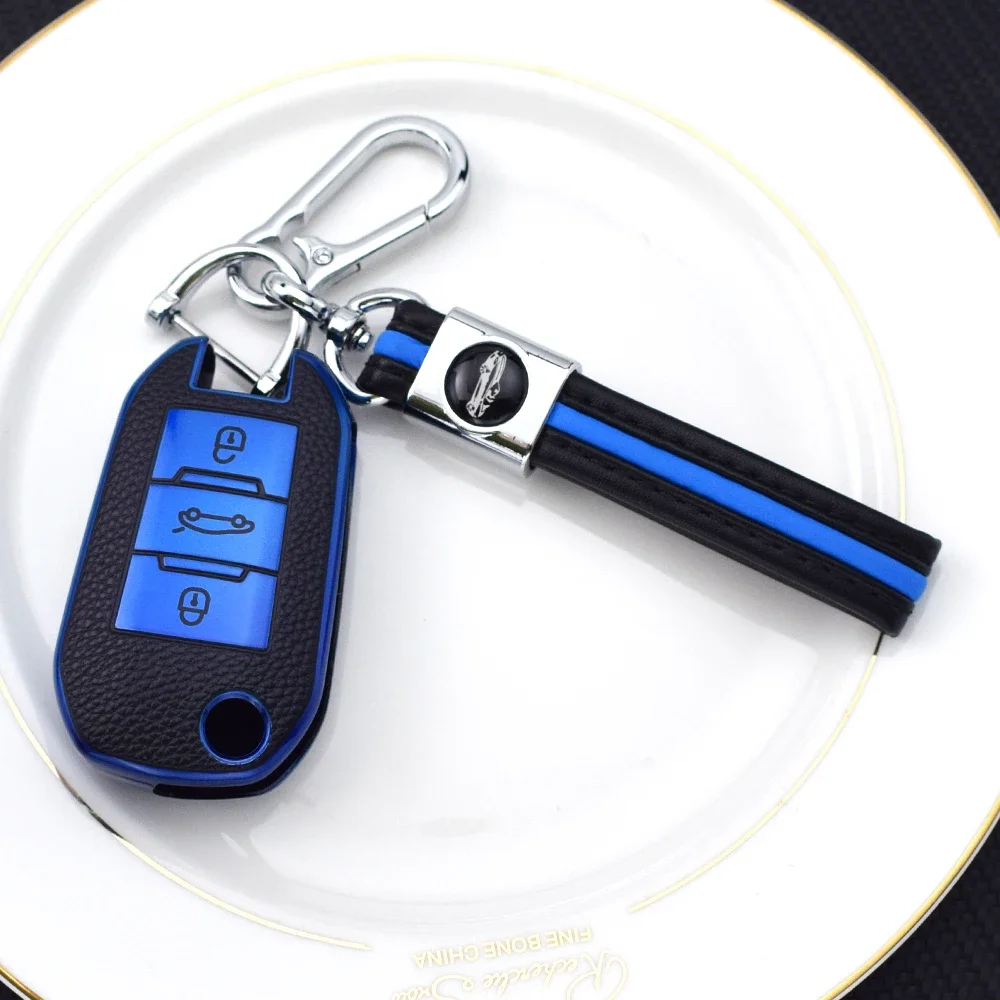 TPU Car Flip Key Case Cover Shell for Citroen C4 CACTUS C4L Berlingo 2021 for Peugeot C6 508 C5 C3 208 308 408 508 2008 3008