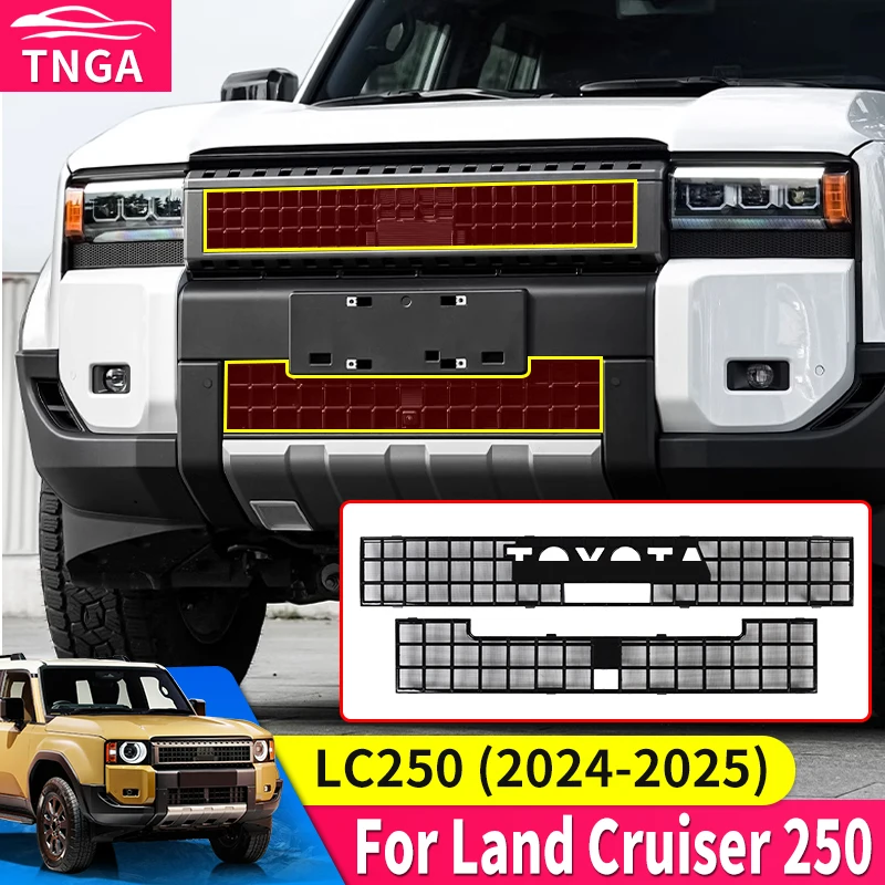 For Toyota Land Cruiser 250 2024 2025 1958 Prado LC250 FJ250 Front Grill Anti-mosquito Sand-Proof Stone Net Exterior Accessories