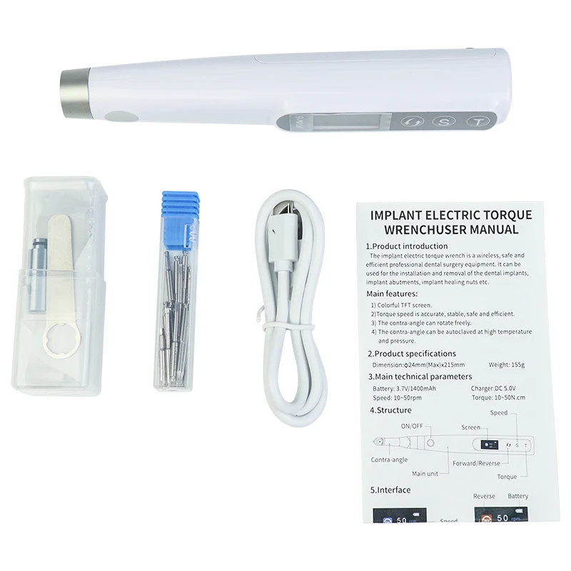 

Стоматологический электрический динамометрический ключ для имплантатов, универсальная 16-типная отвертка, беспроводной портативный двигатель, инструменты для ремонта стоматологических имплантатов