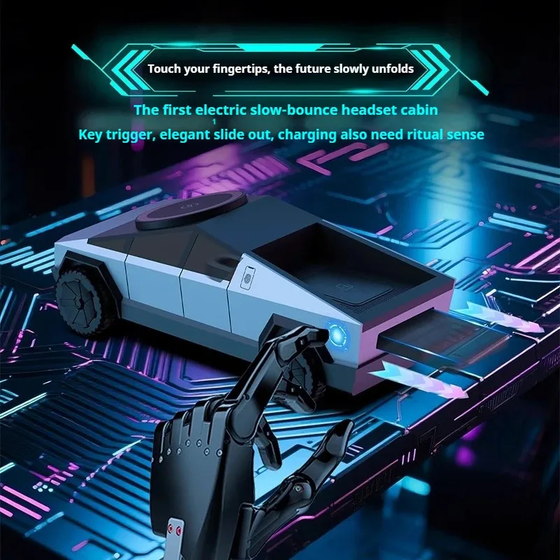 حامل سطح المكتب Cybertruck Qi2 3 في 1 محطة شحن لاسلكية CyberDock لهاتف IPhone16 15 14 Pro Max AirPods IWatch