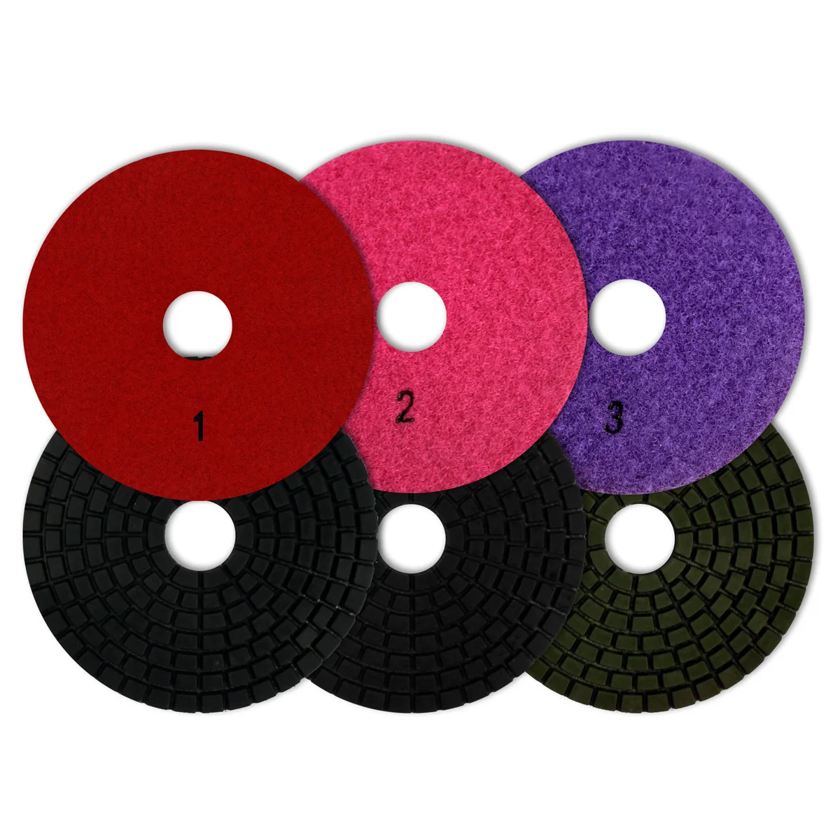 

BSRTTOOL 4 Inch Diamond Flexible Polishing Pad Flexible 3 Steps Polishing pad For Stone Marble Tile