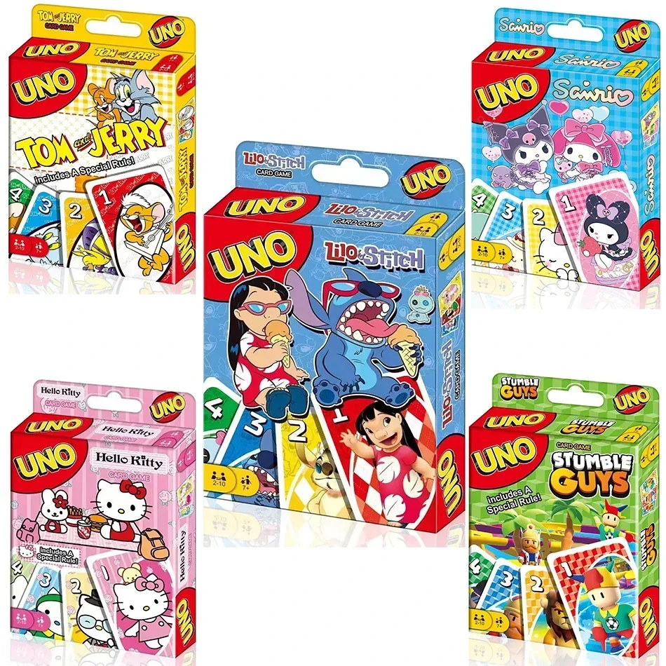 

**-2025 стилей UNO Sanrio Настольная игра Аниме Мультфильм Kawaii Pattern Семейные забавные развлечения uno Карточные игры Рождественские подарки
