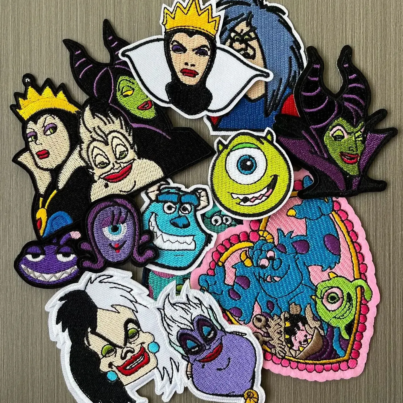 

12Pcs Disney Anime King Witch Patch For DIY Sew on Child Clothes Jeans Iron on Patches Coat Embroidered Applique wholesale