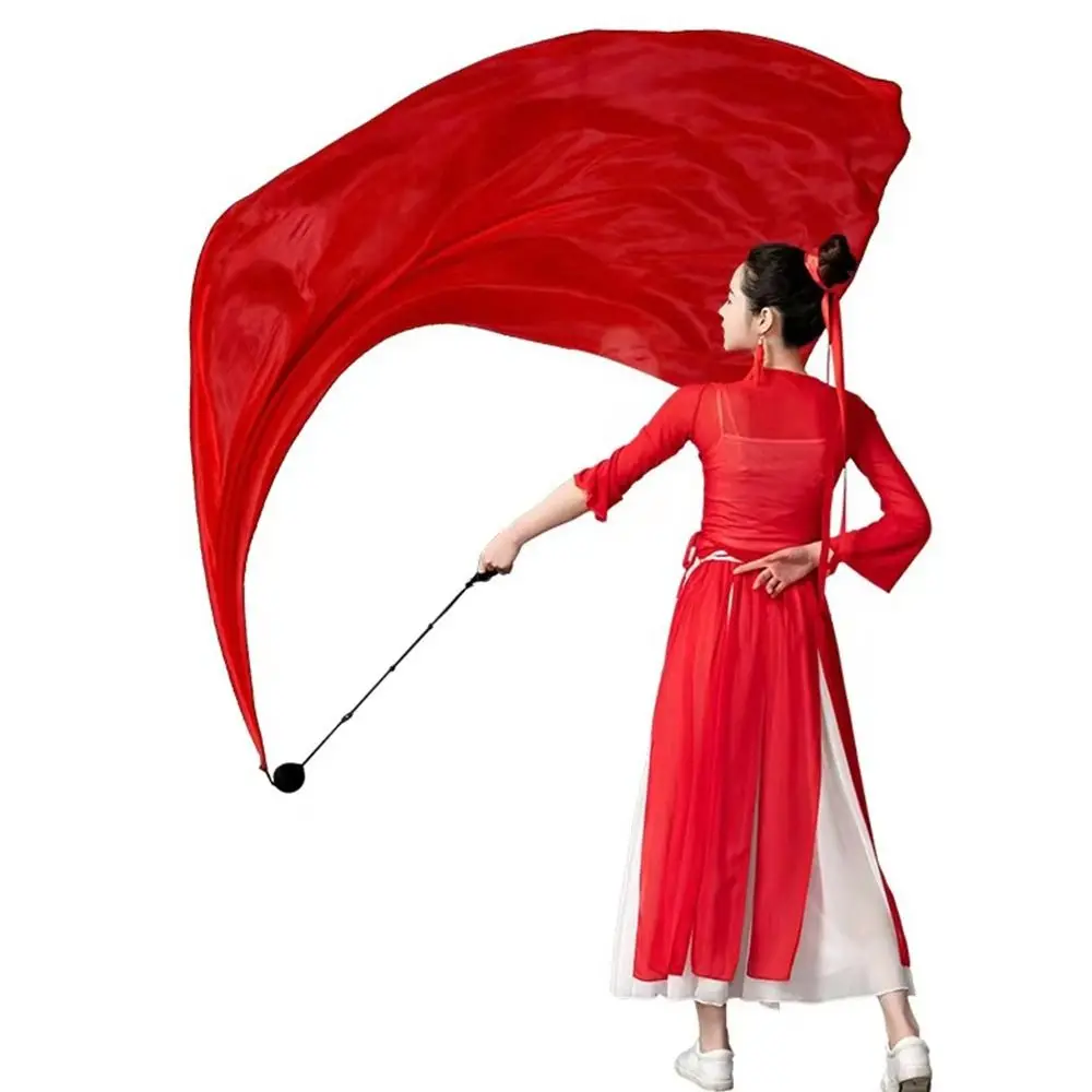 Palline di danza del ventre regolabili velo di seta imitazione seta accessori per danza del ventre arcobaleno per thailandia/India/sfere a catena araba