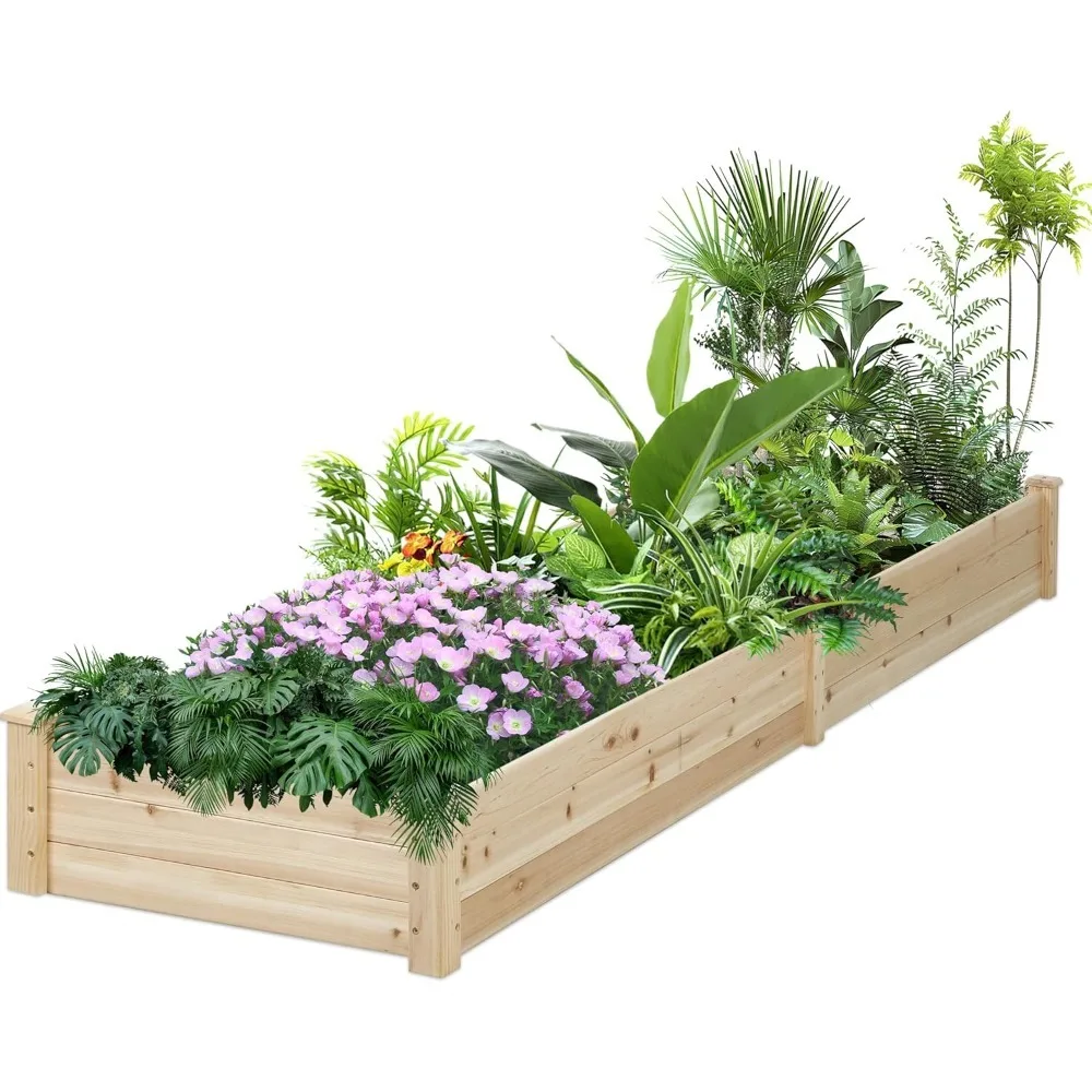 

Деревянная приподнятая грядка для сада 8 футов, комплект для выращивания овощей и фруктов, натуральный цвет, для садоводства на открытом воздухе