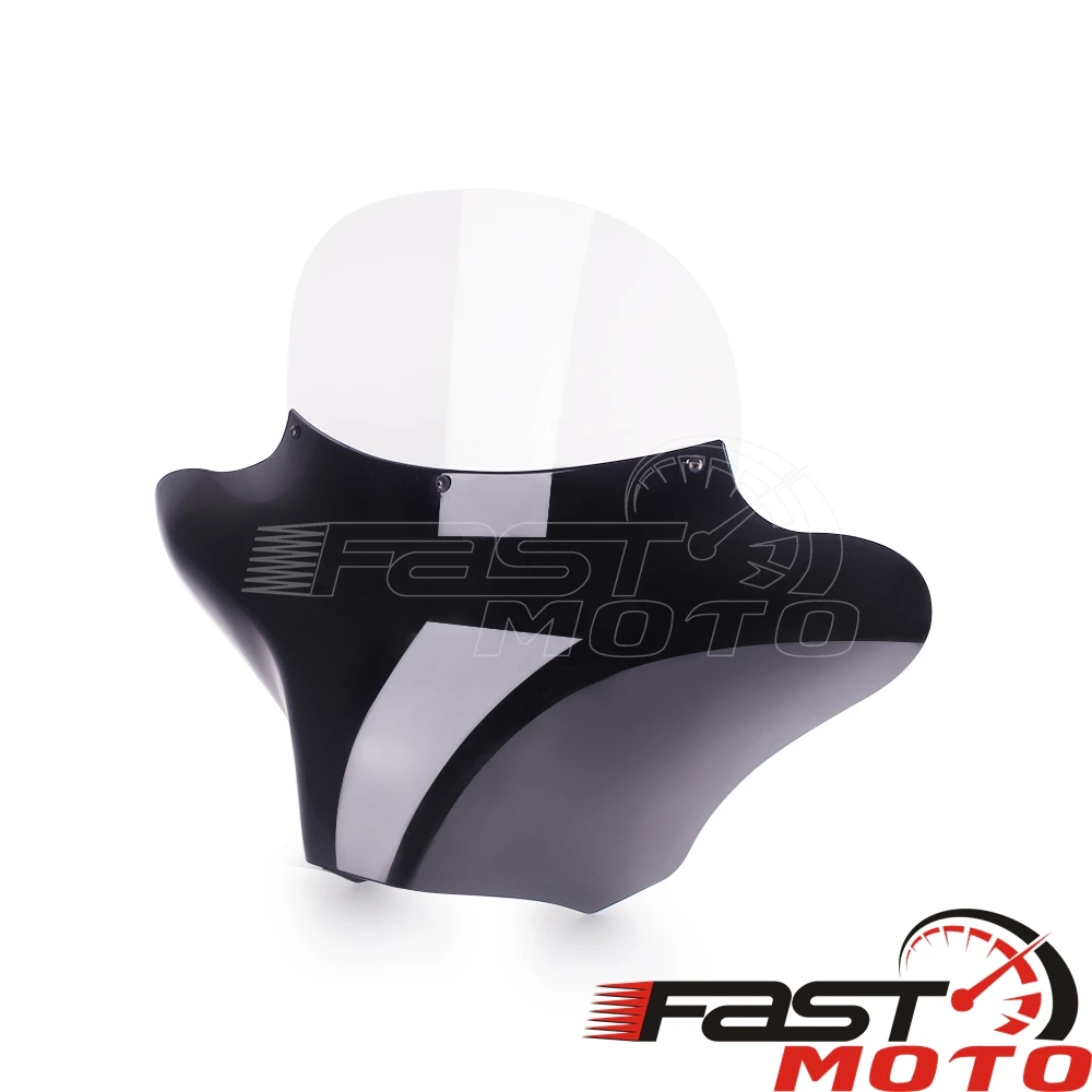Motorcycle Fairing Batwing Windshield W/ Bracket For Honda VTX 750 1100 1800 Shadow Kawasaki Vulcan Harley FLST FLSTF FLSTN FLHR view 3