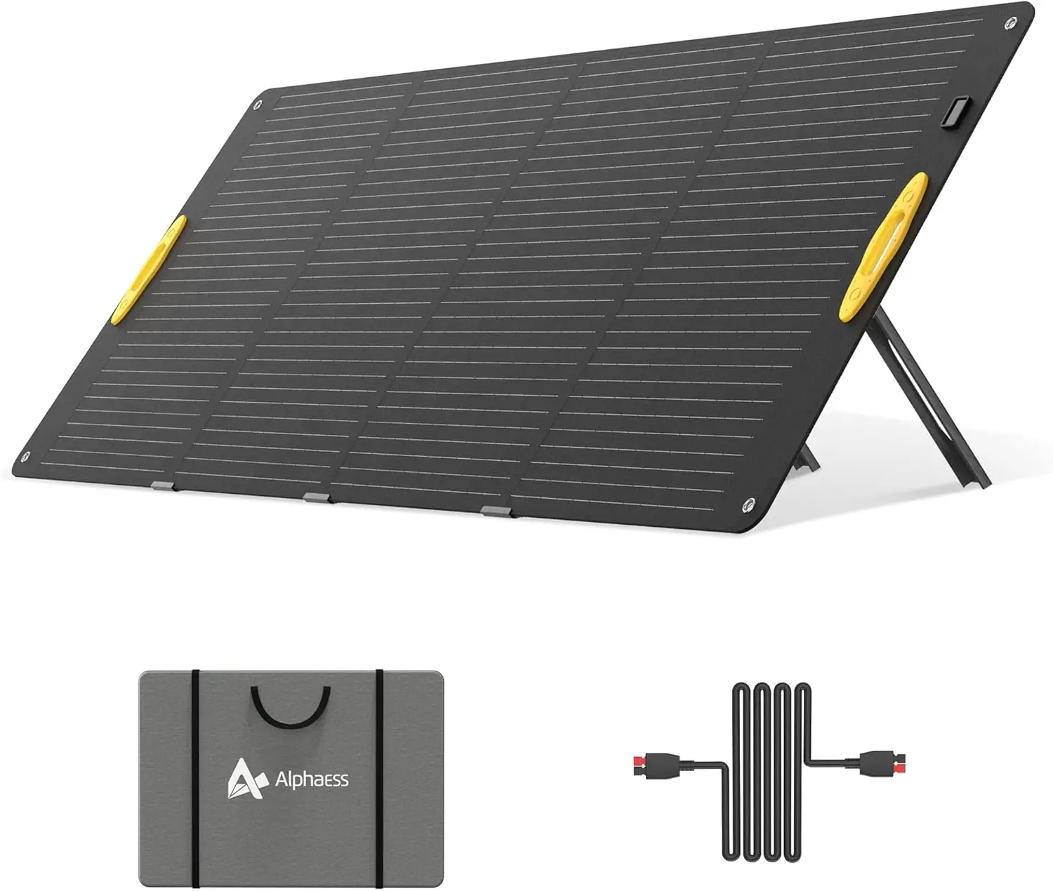 

300W Portable Solar Panel For Power Station Blackbee 2000, Alphaess Foldable Solar Panel With Adjustable Kickstand, Waterproof