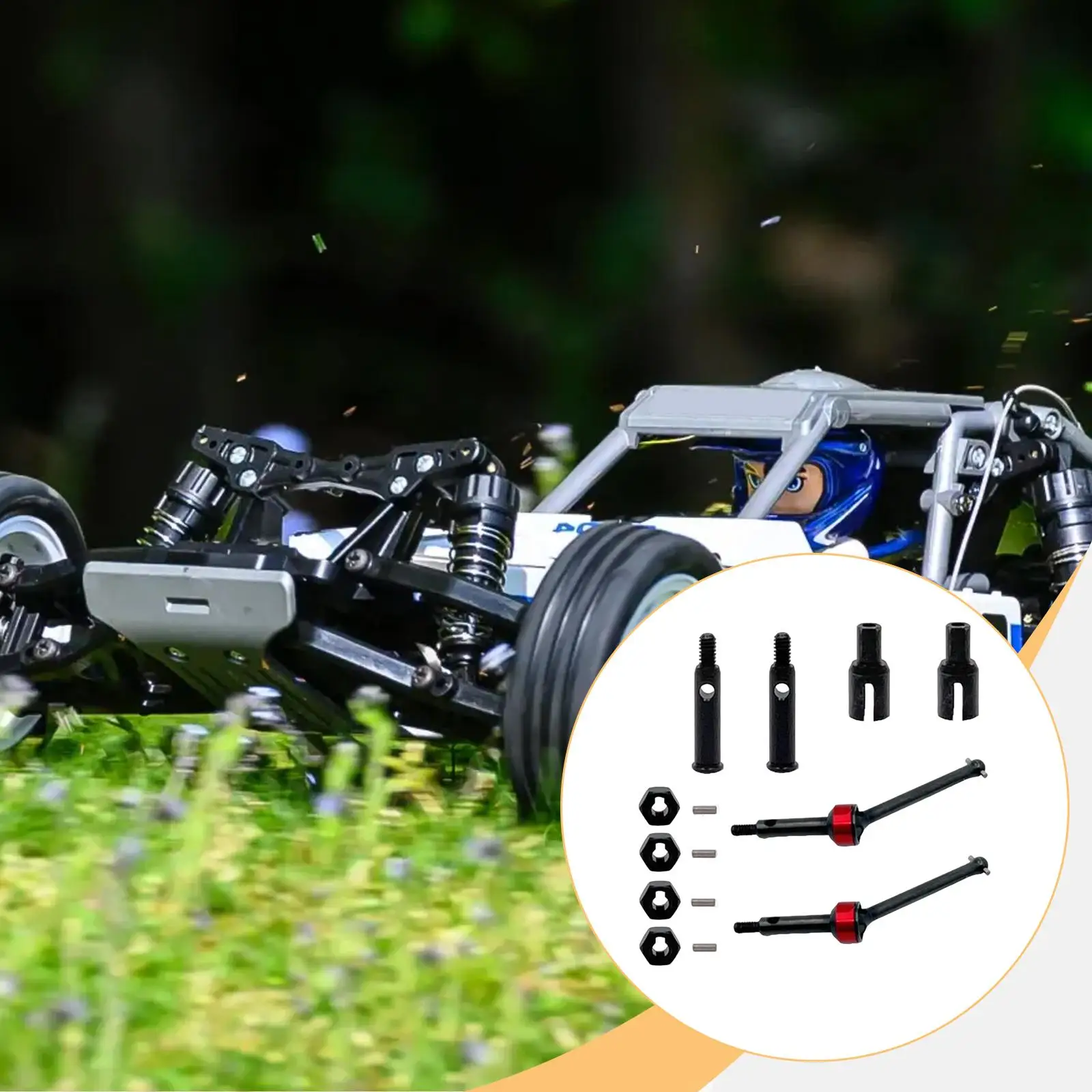 Metal Differential Cup Hex Coupler RC Car Drive Shaft Upgrade Kit for 1 24 Micro B Scale Cars