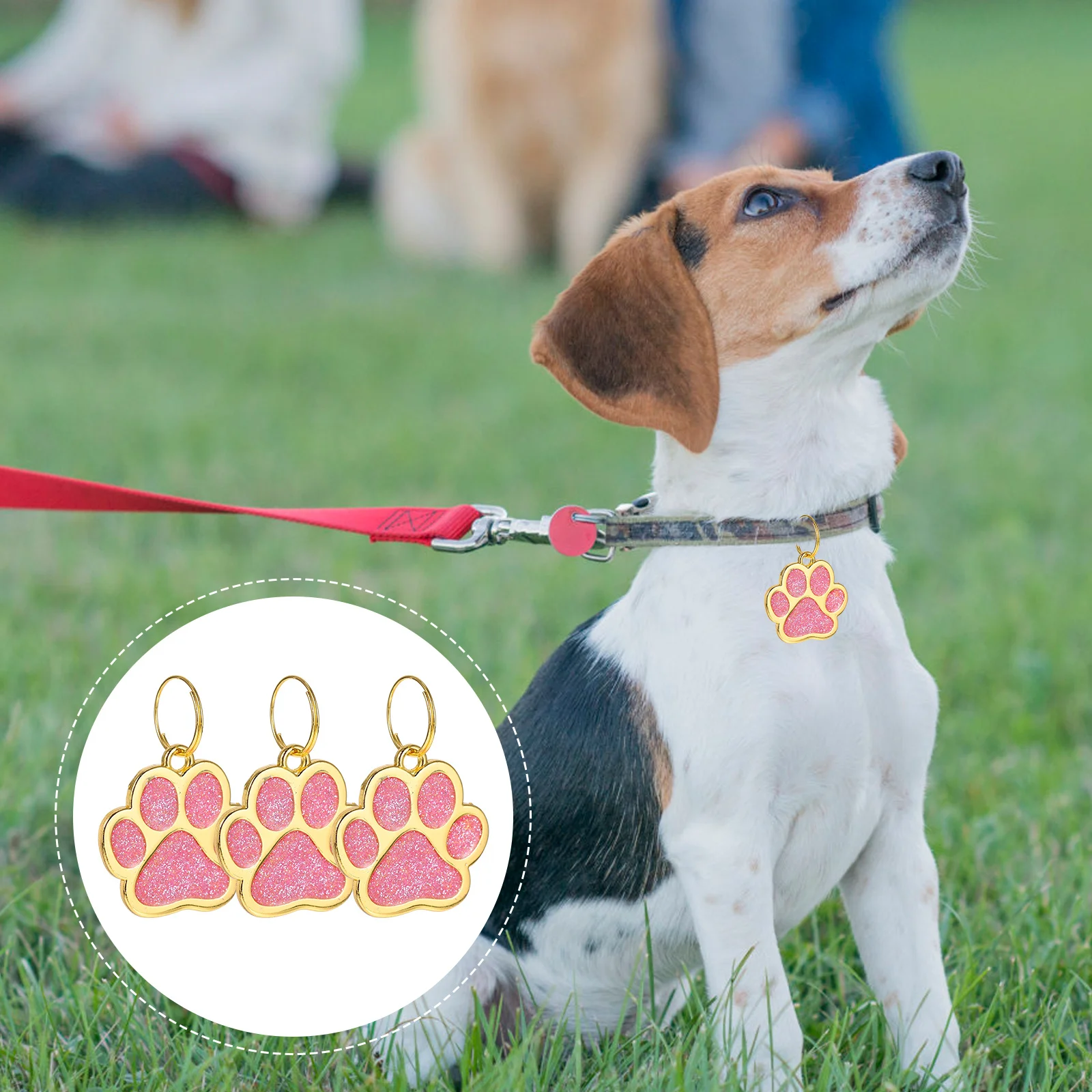 

3Pcs Paw Print Metal Pet Tags Premium Zinc Alloy Dog Id Hangings Personalized Name Number Address Zinc Alloy Pet Tag