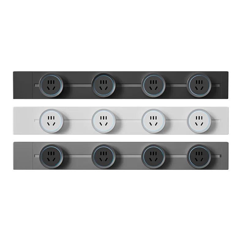 5PCS TEP International Electrician Receptacle 10A Movable Rail For Kitchen Bedroom Desk 200A Rated Current Plugs & Sockets