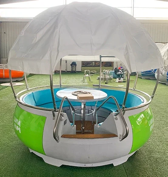 250cm Dome top 6-8 person electric Barbecue BBQ donut boat doughnut bbq boat with outboard gasoline petrol fuel motor engine