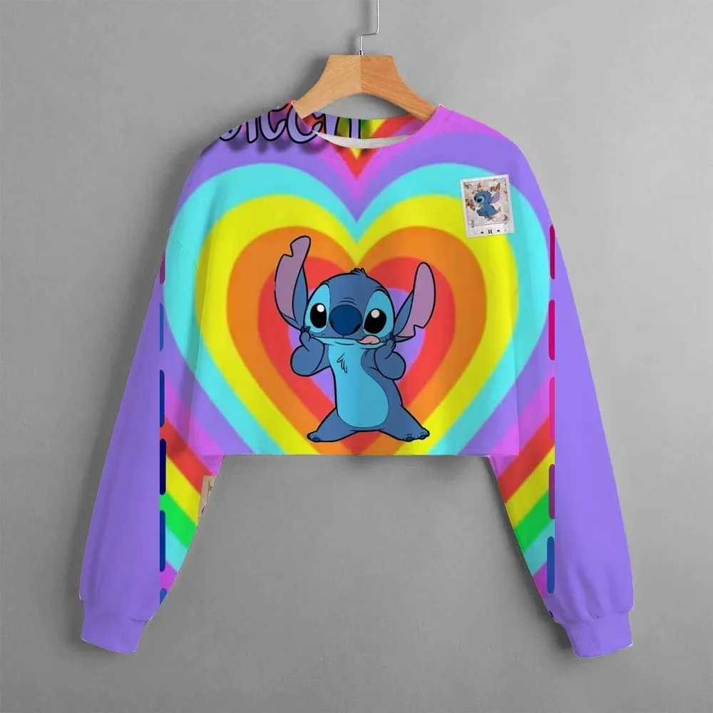 2024 Autumn Hot Selling Lilo&Stitch Disney Cute Girls Hoodie, Fashionable Classic Print Spring Sportswear, 4-14 Y2K Clothing Top