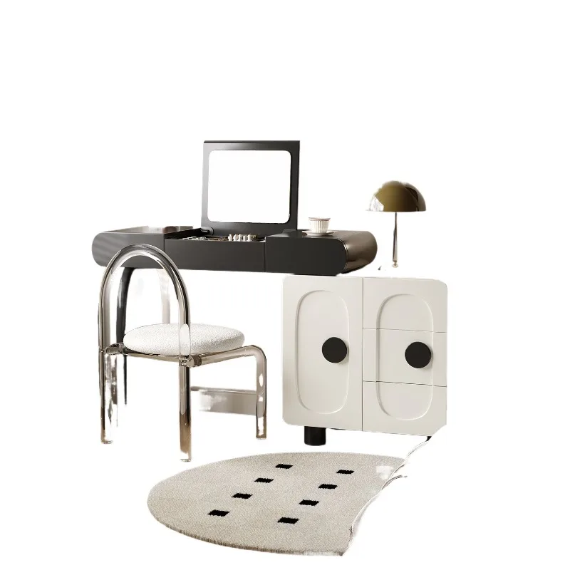 

Solid wood makeup table modern simple dresser chest cabinet integrated cream wind flip cover dressing table