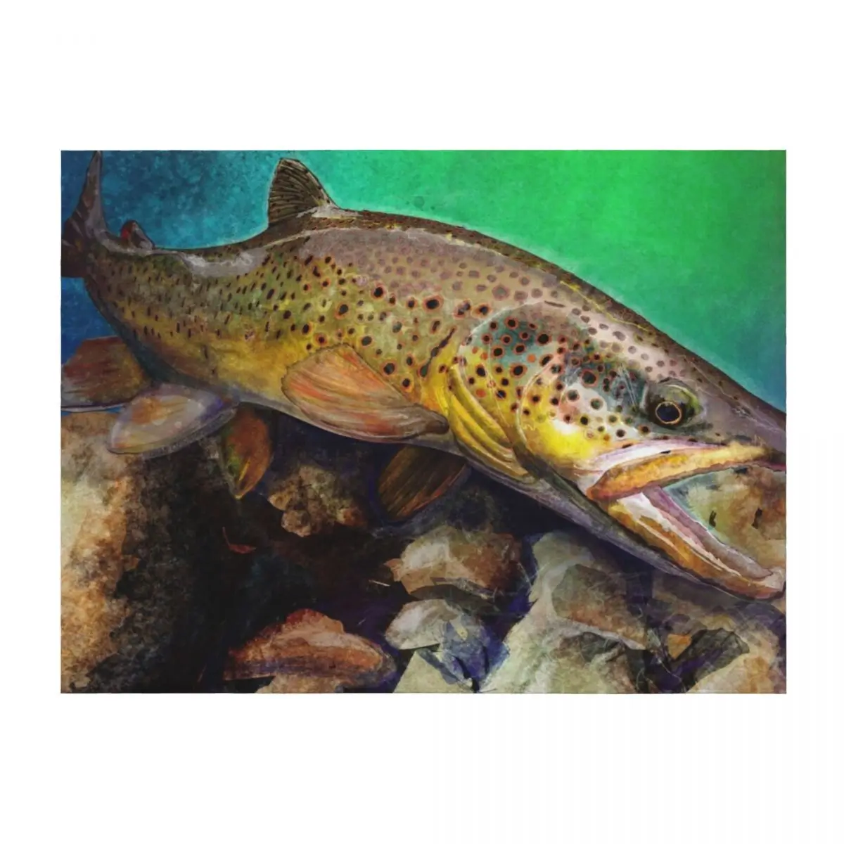 

The Wild Brown Trout Throw Blanket Picnic Warm warm winter Blankets For Bed Blankets