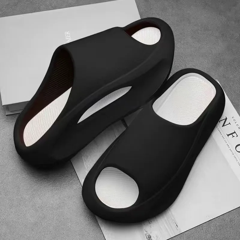 New Stylish Man Slippers Fresh Solid Colors Fashionably Simple Thoughtful Elasticity Men Sandals Trendy All-match Couple Style