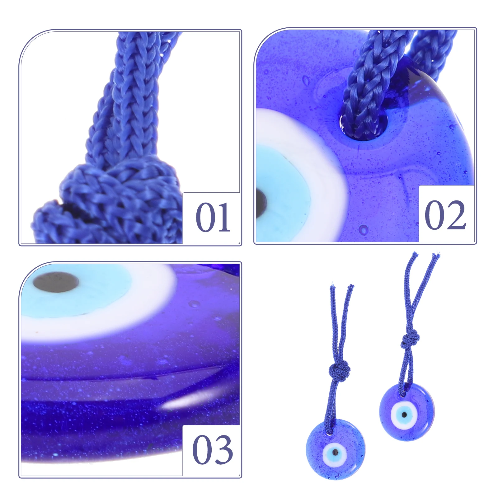 

20pcs Evil Eye Hanging Decor Turkish Style Glass Wall Pendant Protection Charm For Home Car Rearview Mirror Housewarming Gift